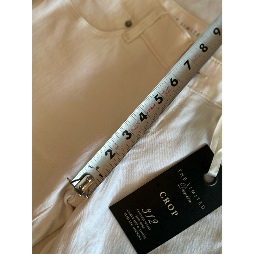THE LIMITED White Capri Crop Jeans – Slim Mid‑Rise Stretch Denim – NWT Size 00 - Picture 5 of 9